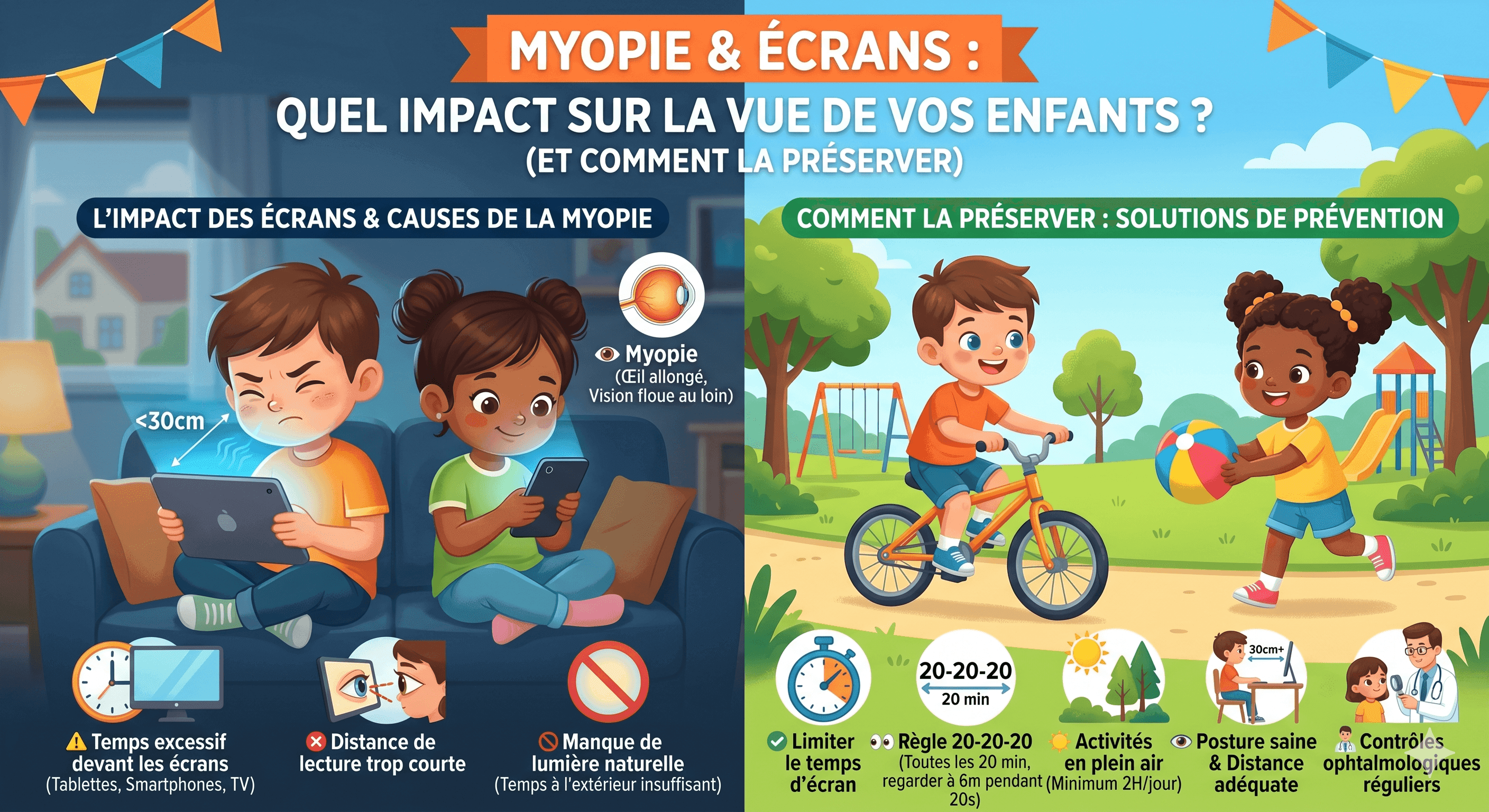Myopie et écrans : quel impact sur la vue de vos enfants (et comment la préserver) ?