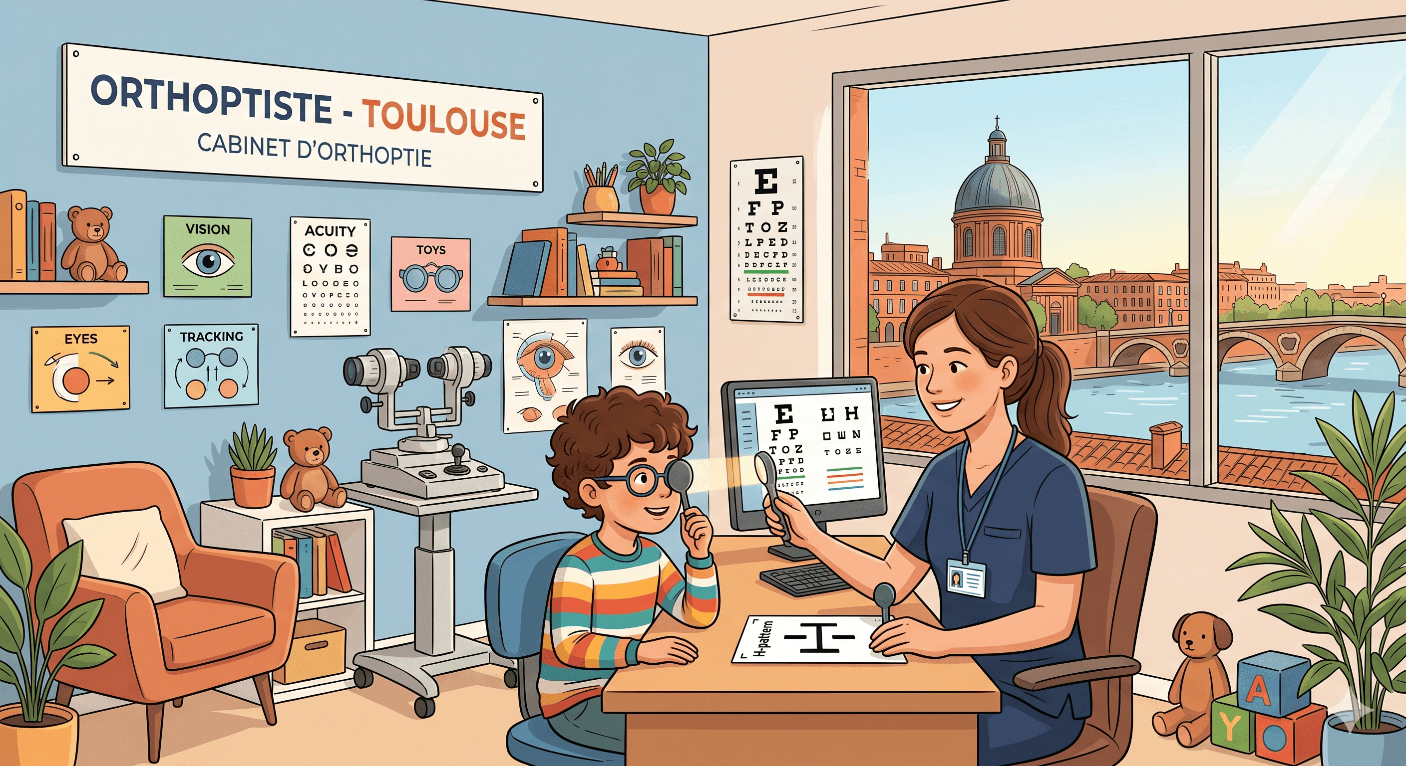 Orthoptiste à Toulouse : RDV rapide, tarifs et 2 cabinets pour toute la métropole